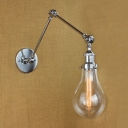 Burnished Nickel 1 Light  Adjustable LED Wall Light with Clear Glass Shade