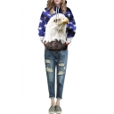 Star & Eagle 3D Print Hooded Long Sleeve Pullover Sweatshirt