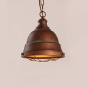 Antique Copper 1 Light Bowl LED Pendant