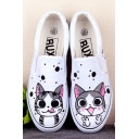 Hand-Painted Cartoon Chi's Sweet Home Canvas Round Toe Sneakers For Women