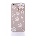 Fashion Ladies Petal Pattern Crystal Design Soft Case for iPhone