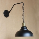 7 Inches Wide Dome Shade LED Hanging Barn Light in Pewter Finish