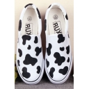 Adorable Hand-Painted Cow Spots Platform Sneakers For Women