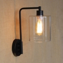 9 Inches High Matte Black Cylinder Shade 1 Light LED Wall Sconce