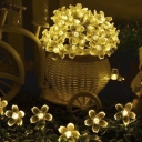 Solar String Yellow Light 50 Pieces Peach Blossom LED String Lighting Kit