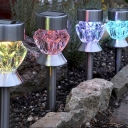 Set of 4 Solar Power Color Changing Outdoor Decorative LED Pathway Lighting