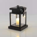 Solar Powered 4 Inches Wide Hanging Black Lantern for Tree, Christmas Decoration