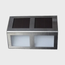 Set of 2 Stainless Steel 2-LED Solar Powered Step Light