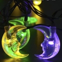 Moon Shape Multi Color Solar Powered Outdoor String Lights with 30 LEDs