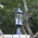 18'' H Black Aluminum Vintage Style Post Garden Light with Rechargeable Battery