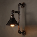 18'' H One Light Pipe LED Wall Sconce with Cone Shade