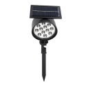 Plastic Single Head 12 LED Black Finish Solar Patio Spotlight