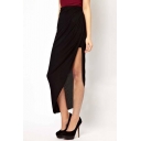 Fashion Women Side Draped Asymmetrical High Low Pencil Skirt