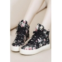 Colorful Flower Pattern Canvas Flat Shoes