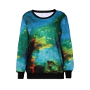 Chic Galaxy Special Pattern Round Neck Long Sleeve Sweatshirts
