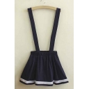 Chic A-Line Striped Hem Mini Overall Skirts