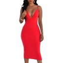 Women's Backless Spaghetti Strap Bodycon Package Hip Dress