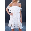 New Fashion Off The Shoulder Hollow Out Sexy Midi Icon Dress