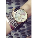 Vintage Style World Map Pattern Chic Quartz Leather Water Resistance Watch