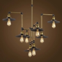 Industrial Style 8 Light Large LED Pendant Chandelier Commercial Coffee Bar Lighting Fixture