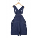 Women's Summer Relaxed Straight Denim Shorts Jeans Overalls Plus Size