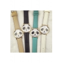 Kawaii Panda Face Pattern Chic Quartz Leather Water Resistance Watch