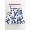 Colorful A-Line Abstract Print Mini Chic Skirts