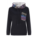 Fashion Turtleneck Drawstring Hooded Sweatshirt