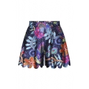Women's Summer New Fashion Casual Printed Elastic Waist Plus Shorts