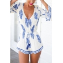 Sexy V-Neck Long Sleeve Casual Chic Rompers