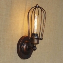 Industrial Style 1 Light Small LED Wall Sconce in Antique Copper Finish