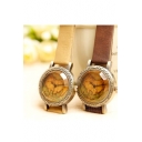 New Arrival Vintage World Map Dial PU Band Quartz Watch