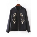 Fashion Floral Embroidered Bomber Jacket