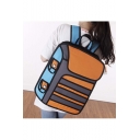 New Fashion Cartoon Color Block Backpack Laptop Bag/School Bag/Travel Bag