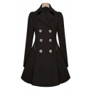 Hot Section OL Commuter Slim Long Sleeve Turn Down Collar Double Breasted Women's Trench Coat