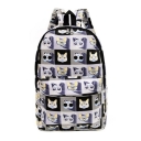 Fashion Cute Cat Printed Canvas Backpack School Bag Travel Bag