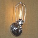 Mini Chrome LED Wall Sconce in Industrial Style