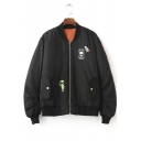 New Arrival Fashion Alien Embroidered Baseball Jacket