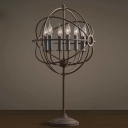 Unique Designed Antique Copper 6 Light Globe Shade Accent LED Floor Lamp