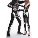 Hot Skeleton Print Halloween Costume Party Jumpsuit
