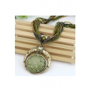 New Arrival Retro Bohemia Style Beads Chain Crystal Gem Grain Pendant Necklace