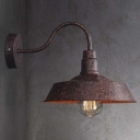 Stylish Industrial 1 Light Wall Sconce in Rust Finish