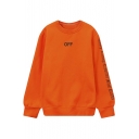 New Arrival Stylish OFF Letter Print Loose Pullover Sweatshirt