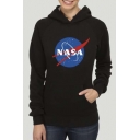 Unisex NASA Logo Print Hooded Long Sleeve Hoodie
