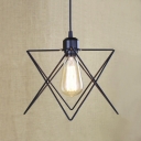 Single Bulb Style Triangle Cage Indoor Warehouse Pendant Light