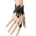 Retro Lace Pearl Fashion Bracelet with Ring Design