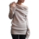 Women's Spring Off-shoulder Pullover Sweater Bottoming Shirt