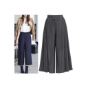 Pleated Wide Leg Casual Pant