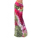 Women Fashion Floral Print High Waisted Beach Maxi Skirts Long Skirt