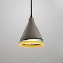 Cement Style Cone Shape Colorful Resin Indoor Pendant Light